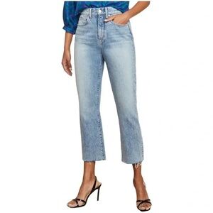 Veronica Beard Carly Kick Flare High Rise in Pebble Stone, Size 27